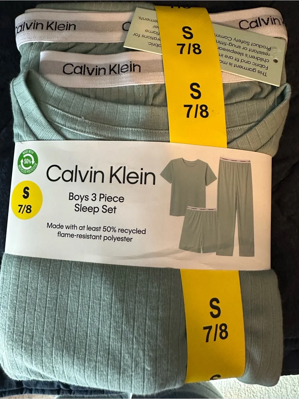 Calvin Klein Sage Green Boys 3-Piece Sleep Set